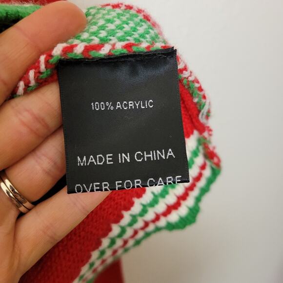 AMERICAN STITCH Red My Presence Is Your Present Ugly Christmas Sweater Sz L - Picture 10 of 11